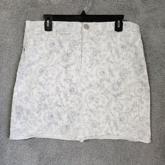 Democracy Absolution Denim Jean‎ Mini Skirt Floral Pattern Size 14 Plus Size - Picture 1 of 8